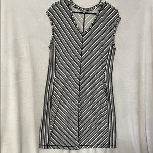 Talbots Black and White Striped Dress